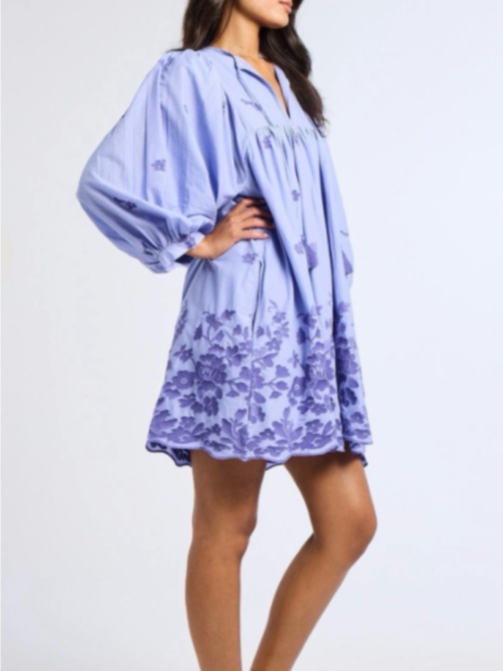 MILLE Daisy Dress PERIWINKLE EMBROIDERY Size XXS